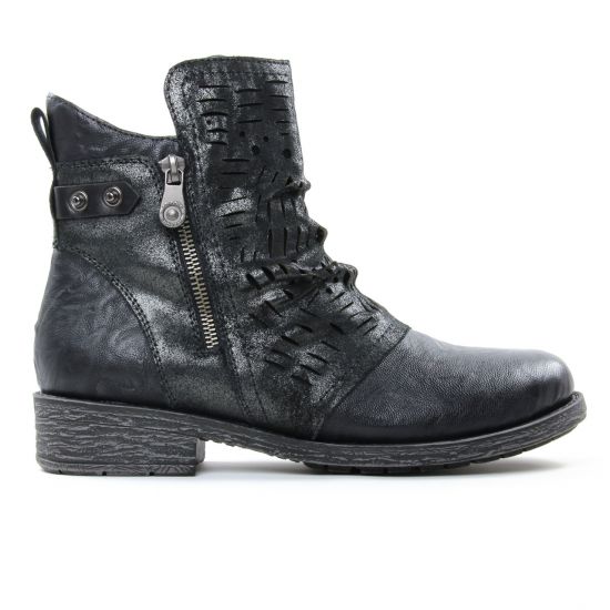 boots noir argent mode femme automne hiver - Photo Produit 2