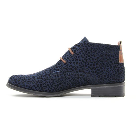 bottines à lacets bleu léopard mode femme automne hiver - Photo Produit 3