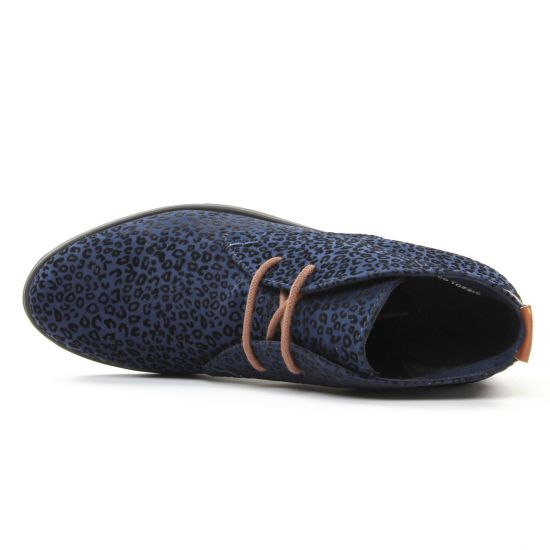bottines à lacets bleu léopard mode femme automne hiver - Photo Produit 4