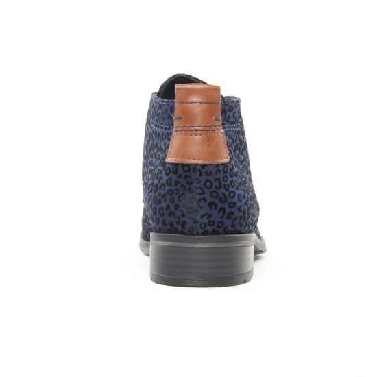 bottines à lacets bleu léopard mode femme automne hiver - Photo Produit 7