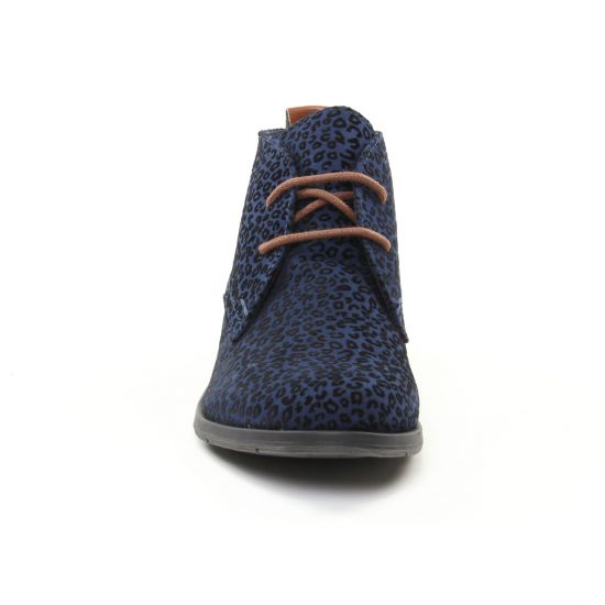 bottines à lacets bleu léopard mode femme automne hiver - Photo Produit 6