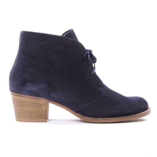 bottines à lacets bleu marine mode femme automne hiver - Photo Produit 2