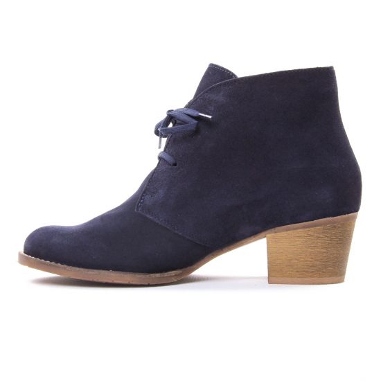bottines à lacets bleu marine mode femme automne hiver - Photo Produit 3