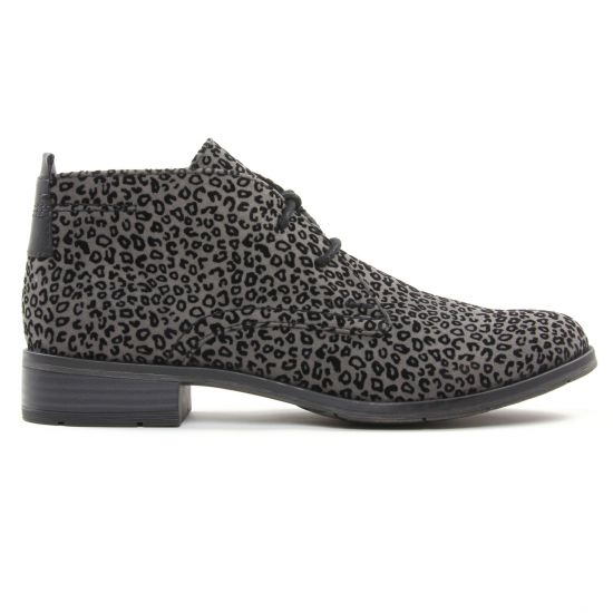 bottines à lacets gris léopard mode femme automne hiver - Photo Produit 2