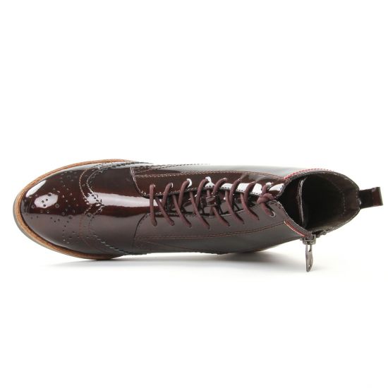 bottines à lacets marron mode femme automne hiver - Photo Produit 4