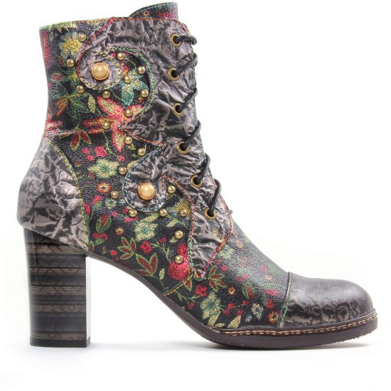 bottines à lacets multicolore mode femme automne hiver - Photo Produit 2