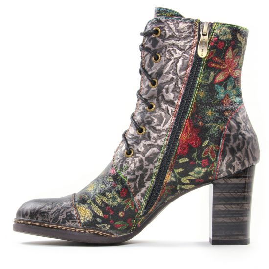 bottines à lacets multicolore mode femme automne hiver - Photo Produit 3