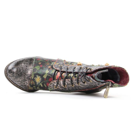 bottines à lacets multicolore mode femme automne hiver - Photo Produit 4