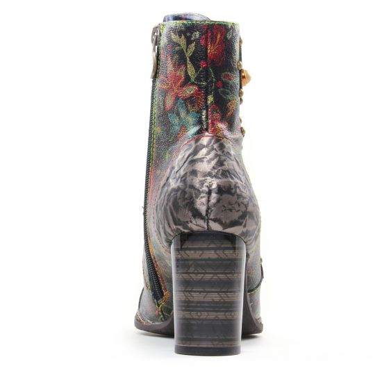 bottines à lacets multicolore mode femme automne hiver - Photo Produit 7