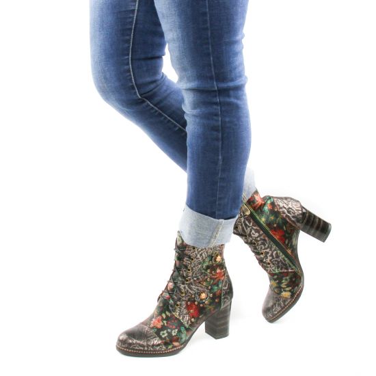 bottines à lacets multicolore mode femme automne hiver - Photo Produit 8