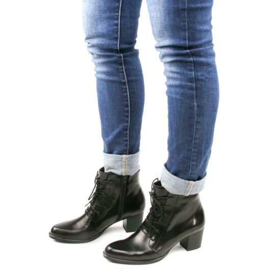 bottines à lacets noir mode femme automne hiver - Photo Produit 8