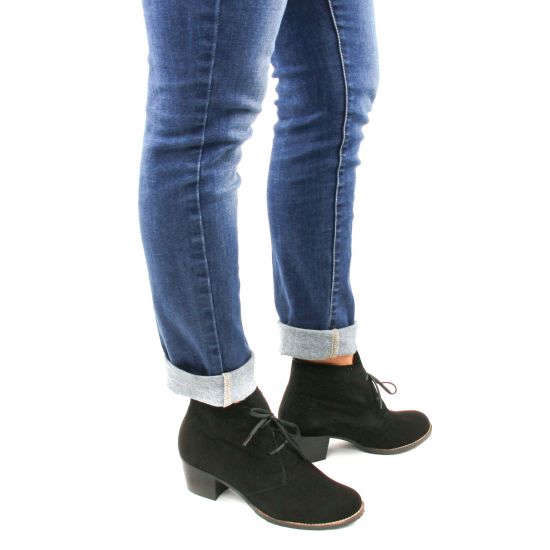 bottines à lacets noir mode femme automne hiver - Photo Produit 8
