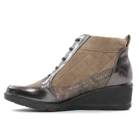 bottines à lacets beige doré mode femme automne hiver - Photo Produit 3