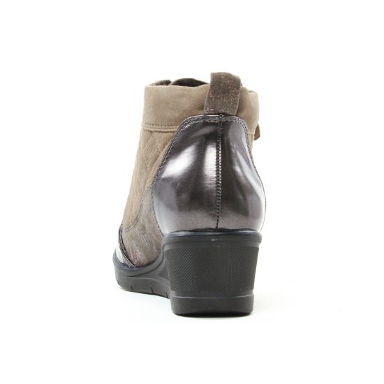 bottines à lacets beige doré mode femme automne hiver - Photo Produit 7