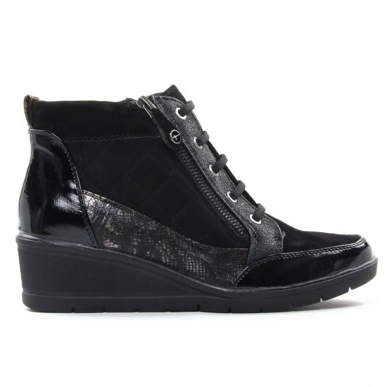 bottines à lacets noir doré mode femme automne hiver - Photo Produit 2