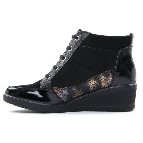 bottines à lacets noir doré mode femme automne hiver - Photo Produit 3