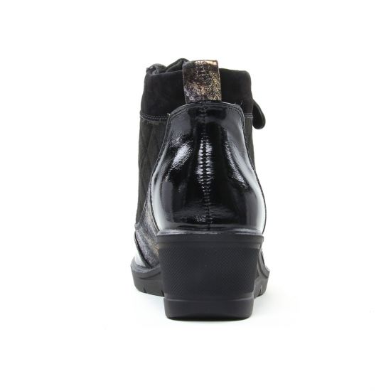 bottines à lacets noir doré mode femme automne hiver - Photo Produit 7