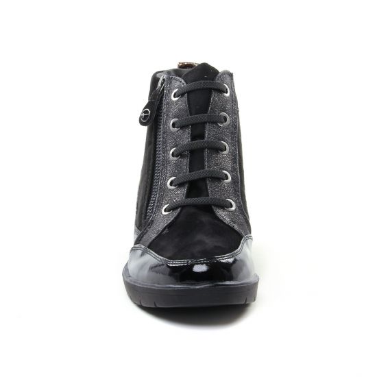 bottines à lacets noir doré mode femme automne hiver - Photo Produit 6