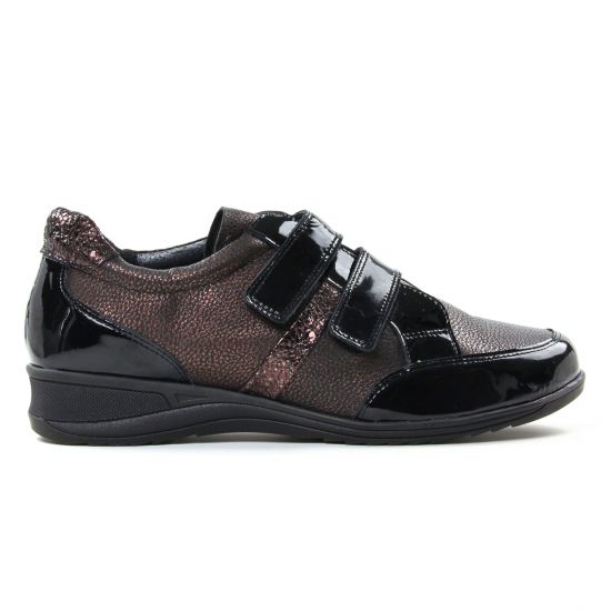 mocassins trotteurs marron doré mode femme automne hiver - Photo Produit 2