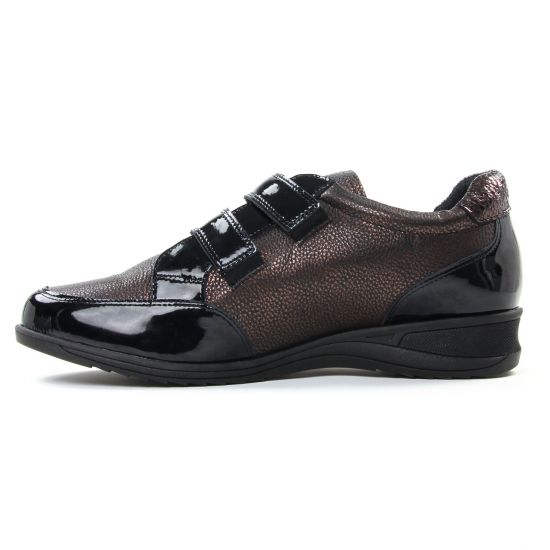 mocassins trotteurs marron doré mode femme automne hiver - Photo Produit 3