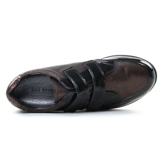 mocassins trotteurs marron doré mode femme automne hiver - Photo Produit 4