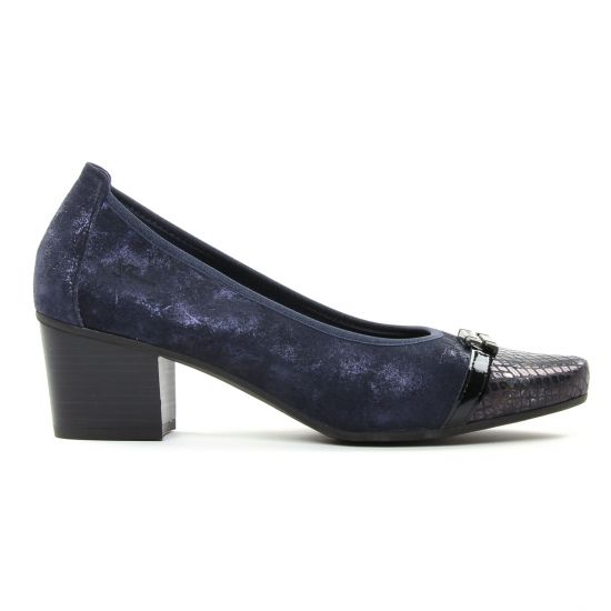 escarpins trotteur bleu marine mode femme automne hiver - Photo Produit 2