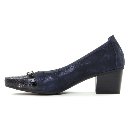 escarpins trotteur bleu marine mode femme automne hiver - Photo Produit 3