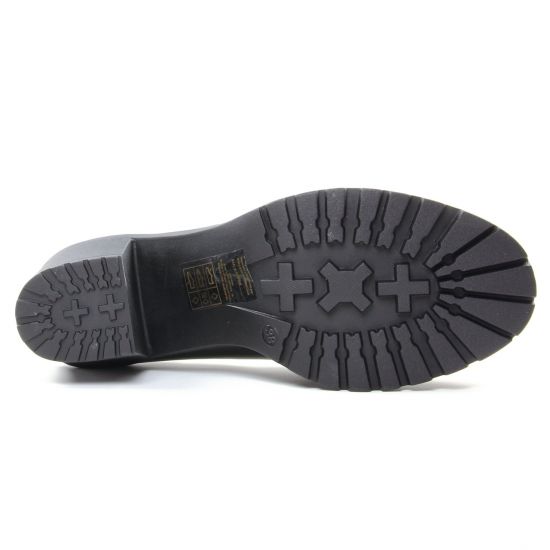 mocassins talon haut noir mode femme automne hiver - Photo Produit 5