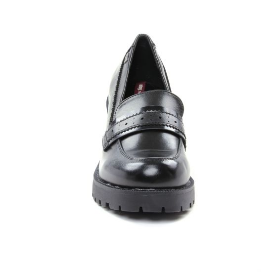 mocassins talon haut noir mode femme automne hiver - Photo Produit 6
