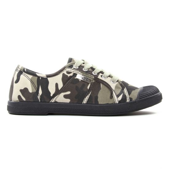 tennis toile les tropéziennes beige vert portée