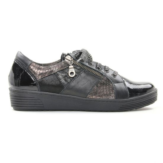 tennis noir argent mode femme automne hiver - Photo Produit 2
