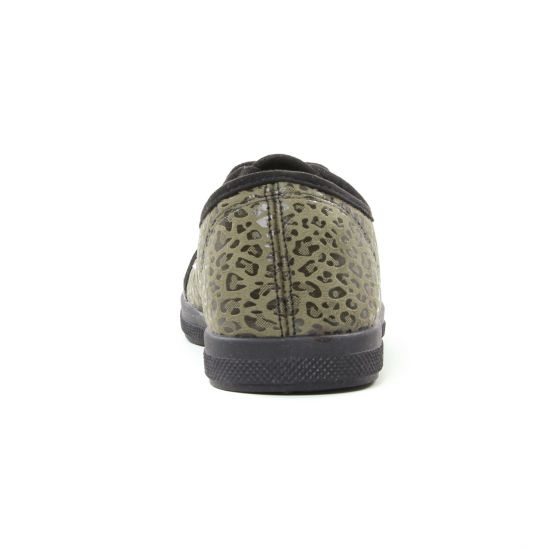 tennis toile vert leopard mode femme automne hiver - Photo Produit 6