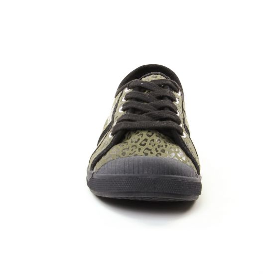tennis toile vert leopard mode femme automne hiver - Photo Produit 5