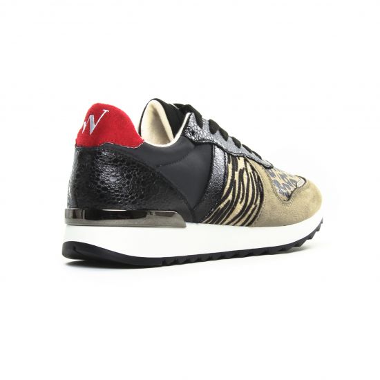 baskets mode beige noir mode femme automne hiver - Photo Produit 7