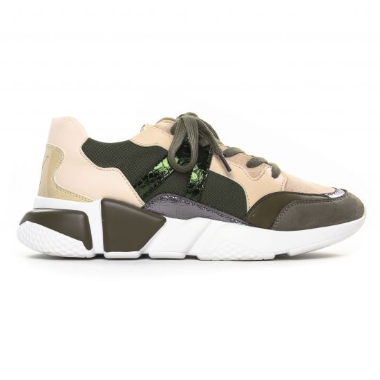 baskets mode beige rose kaki mode femme automne hiver - Photo Produit 2