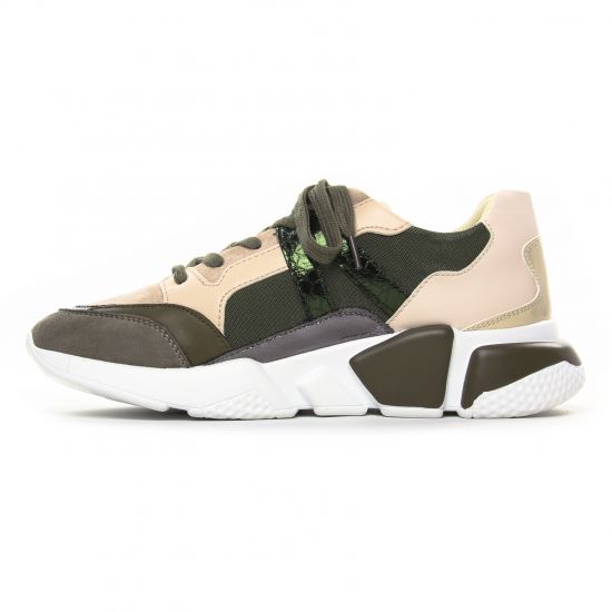 baskets mode beige rose kaki mode femme automne hiver - Photo Produit 3