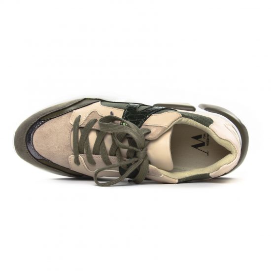 baskets mode beige rose kaki mode femme automne hiver - Photo Produit 4