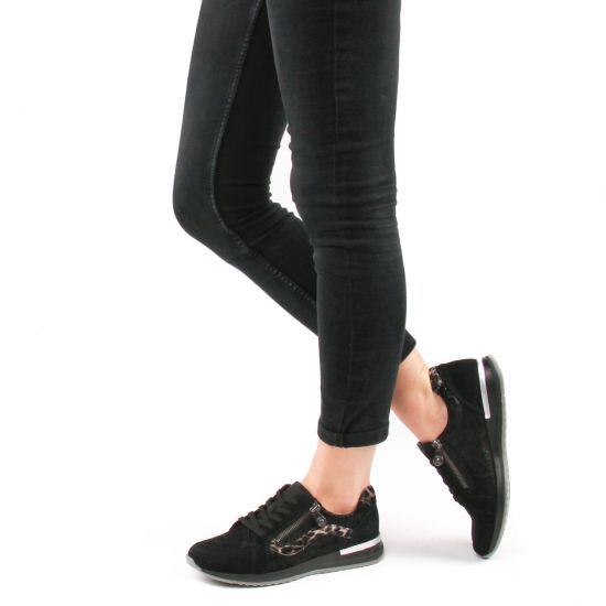 baskets mode noir leopard mode femme automne hiver - Photo Produit 8