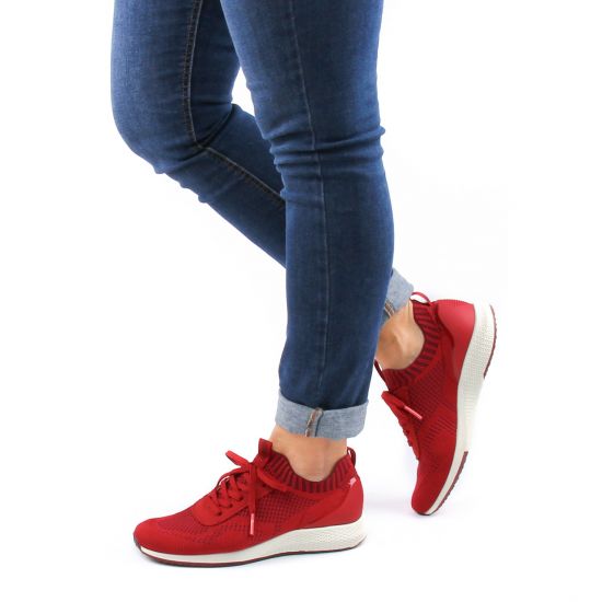 baskets mode rouge mode femme automne hiver - Photo Produit 8
