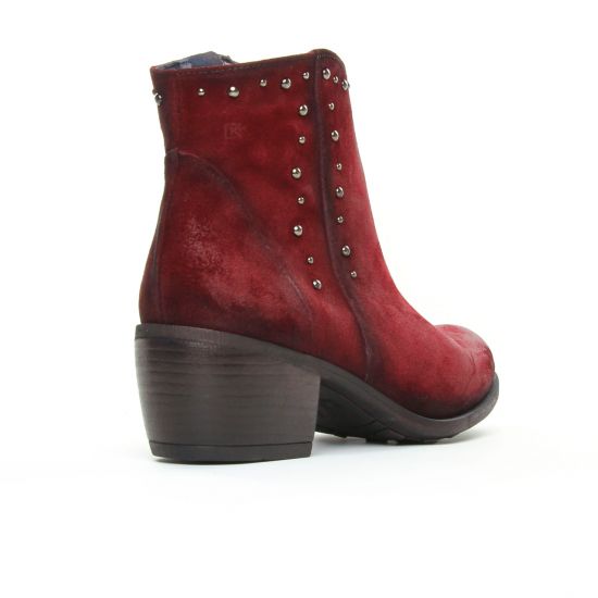 boots rouge mode femme automne hiver - Photo Produit 7