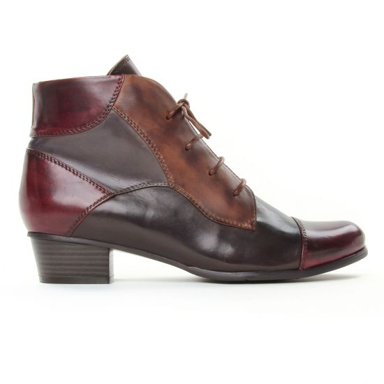 bottines à lacets bordeaux multi mode femme automne hiver - Photo Produit 2
