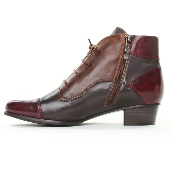 bottines à lacets bordeaux multi mode femme automne hiver - Photo Produit 3