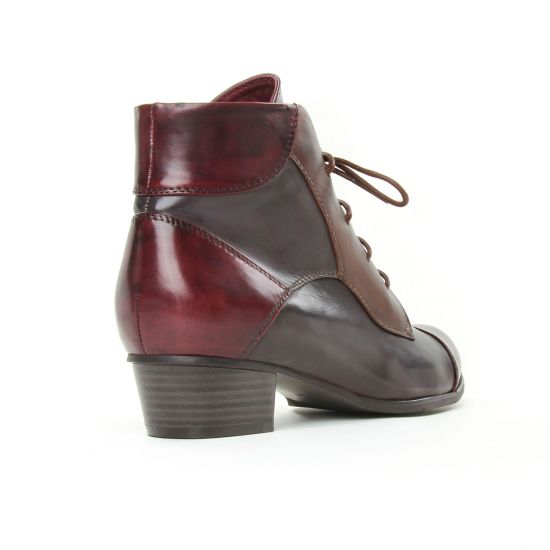 bottines à lacets bordeaux multi mode femme automne hiver - Photo Produit 7