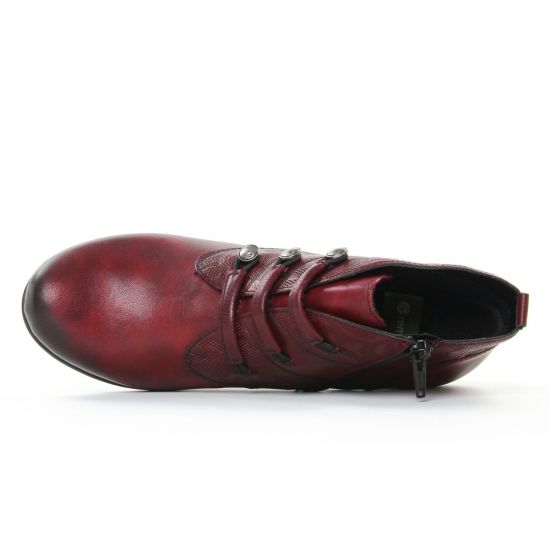 boots bordeaux mode femme automne hiver - Photo Produit 4