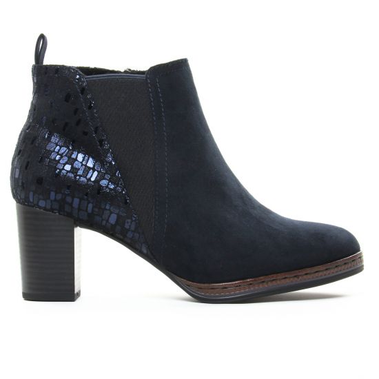boots élastiquées bleu marine mode femme automne hiver - Photo Produit 2