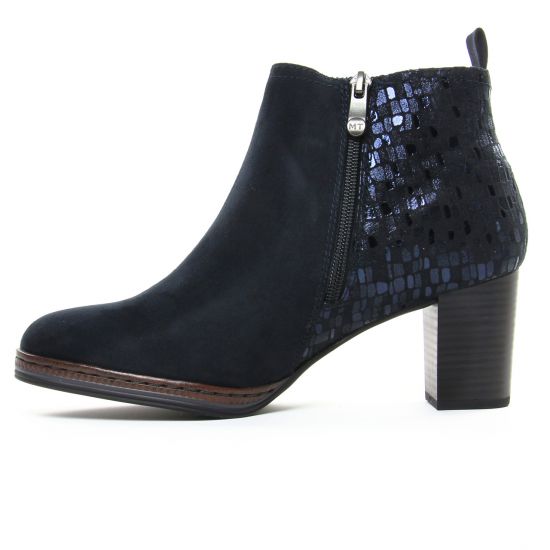 boots élastiquées bleu marine mode femme automne hiver - Photo Produit 3