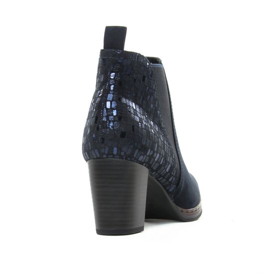 boots élastiquées bleu marine mode femme automne hiver - Photo Produit 6