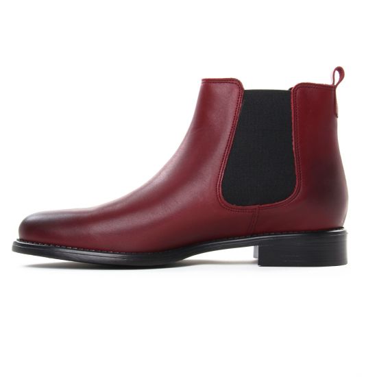 boots élastiquées bordeaux mode femme automne hiver - Photo Produit 3