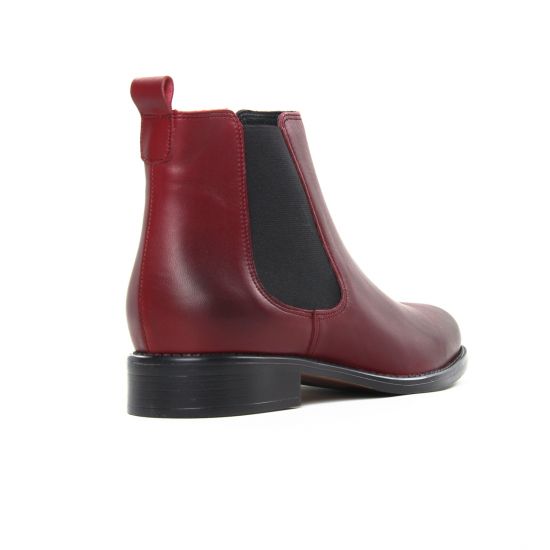 boots élastiquées bordeaux mode femme automne hiver - Photo Produit 7