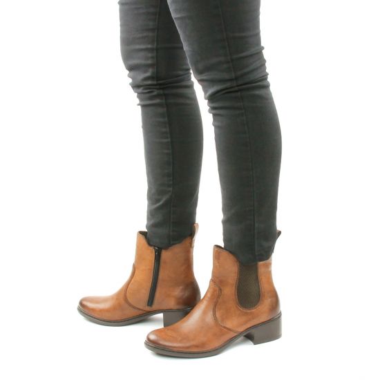 boots élastiquées marron mode femme automne hiver - Photo Produit 8